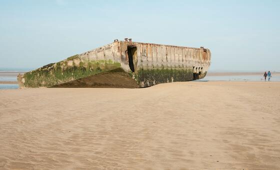 Gold Beach, one of the D-Day landing beaches in Normandy in 1944.